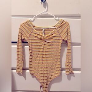 Pair of cotton long sleeve bodysuits, size small